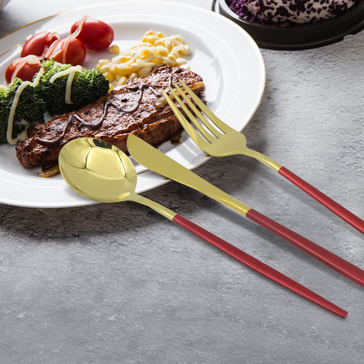 Supvox 410 Stainless Steel Knife Fork Spoon Chopstick Set, Portable Travel Utensil Flatware Sets with Case, 4Pcs Spoon Fork Knife Chopstick for Picnic Camping Travel & Outdoor Lunch (Red Gold) Supvox 410 Stainless Steel Knife Fork Spoon Chopstick Set, Portable Travel Utensil Flatware Sets with Case, 4Pcs Spoon Fork Knife Chopstick for Picnic Camping Travel & Outdoor Lunch (Red Gold)